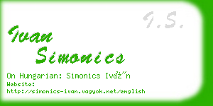 ivan simonics business card